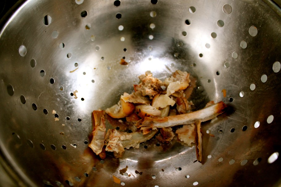 Key to my famous soups. Reused bones. 