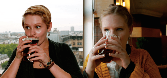 One year apart, in the same bar. 