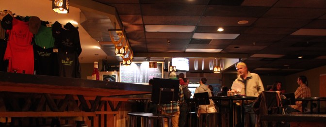 The beer parlour. Little bit dark at night!